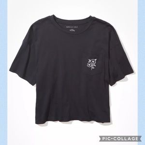 ⭐️AMERICAN EAGLE⭐️ EMBROIDERED POCKET CROP TEE